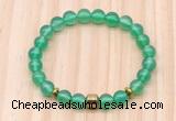 CGB8862 8mm, 10mm green agate, drum & rondelle hematite beaded bracelets