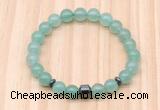 CGB8863 8mm, 10mm green aventurine, drum & rondelle hematite beaded bracelets