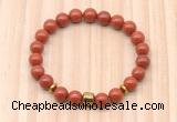 CGB8867 8mm, 10mm red jasper, drum & rondelle hematite beaded bracelets