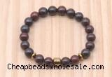 CGB8868 8mm, 10mm brecciated jasper, drum & rondelle hematite beaded bracelets