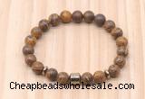 CGB8869 8mm, 10mm elephant skin jasper, drum & rondelle hematite beaded bracelets