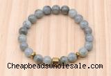 CGB8879 8mm, 10mm labradorite, drum & rondelle hematite beaded bracelets