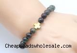 CGB8901 8mm, 10mm dragon blood jasper & cross hematite power beads bracelets