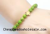 CGB8903 8mm, 10mm green sea sediment jasper & cross hematite power beads bracelets