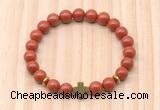 CGB8927 8mm, 10mm red jasper, cross & rondelle hematite beaded bracelets