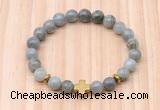 CGB8939 8mm, 10mm labradorite, cross & rondelle hematite beaded bracelets