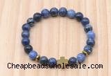 CGB8945 8mm, 10mm sodalite, cross & rondelle hematite beaded bracelets