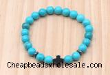 CGB8946 8mm, 10mm turquoise, cross & rondelle hematite beaded bracelets