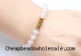 CGB8950 8mm, 10mm tibetan agate & rondelle hematite beaded bracelets