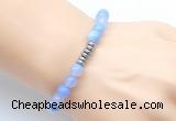 CGB8951 8mm, 10mm blue agate & rondelle hematite beaded bracelets