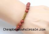 CGB8957 8mm, 10mm red jasper & rondelle hematite beaded bracelets