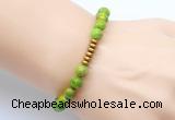 CGB8963 8mm, 10mm green sea sediment jasper & rondelle hematite beaded bracelets