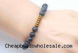 CGB8970 8mm, 10mm black labradorite & rondelle hematite beaded bracelets