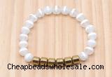 CGB8980 8mm, 10mm tibetan agate & drum hematite beaded bracelets