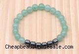 CGB8983 8mm, 10mm green aventurine & drum hematite beaded bracelets