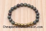 CGB8991 8mm, 10mm dragon blood jasper & drum hematite beaded bracelets