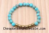 CGB8992 8mm, 10mm blue sea sediment jasper & drum hematite beaded bracelets