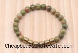 CGB9007 8mm, 10mm unakite & drum hematite beaded bracelets