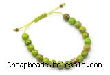 CGB9033 8mm, 10mm green sea sediment jasper & drum hematite adjustable bracelets