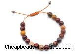 CGB9035 8mm, 10mm mookaite & drum hematite adjustable bracelets