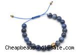 CGB9045 8mm, 10mm sodalite & drum hematite adjustable bracelets