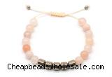 CGB9064 8mm, 10mm pink aventurine & drum hematite adjustable bracelets