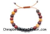 CGB9075 8mm, 10mm mookaite & drum hematite adjustable bracelets