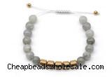 CGB9079 8mm, 10mm labradorite & drum hematite adjustable bracelets