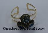 CGB912 20mm - 22mm coin druzy agate gemstone bangles wholesale