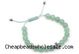 CGB9143 8mm, 10mm green aventurine & cross hematite adjustable bracelets