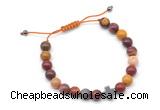 CGB9155 8mm, 10mm mookaite & cross hematite adjustable bracelets