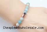 CGB9238 8mm, 10mm amazonite & drum hematite power beads bracelets