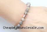 CGB9240 8mm, 10mm feldspar & drum hematite power beads bracelets