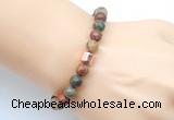 CGB9248 8mm, 10mm picasso jasper & drum hematite power beads bracelets