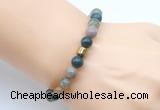 CGB9265 8mm, 10mm Indian agate & drum hematite power beads bracelets