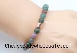 CGB9266 8mm, 10mm Indian agate & drum hematite power beads bracelets