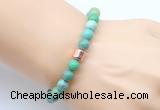 CGB9267 8mm, 10mm grass agate & drum hematite power beads bracelets