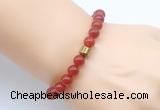 CGB9268 8mm, 10mm red agate & drum hematite power beads bracelets