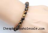 CGB9276 8mm, 10mm yellow tiger eye & drum hematite power beads bracelets