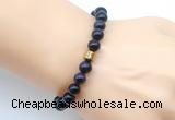 CGB9279 8mm, 10mm purple tiger eye & drum hematite power beads bracelets