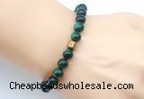 CGB9283 8mm, 10mm green tiger eye & drum hematite power beads bracelets