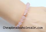 CGB9286 8mm, 10mm rose quartz & drum hematite power beads bracelets