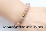 CGB9290 8mm, 10mm rainbow moonstone & drum hematite power beads bracelets