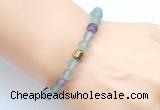 CGB9304 8mm, 10mm matte fluorite & drum hematite power beads bracelets