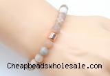 CGB9305 8mm, 10mm matte sunstone & drum hematite power beads bracelets