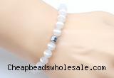 CGB9314 8mm, 10mm matte Tibetan agate & drum hematite power beads bracelets