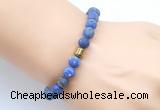 CGB9324 8mm, 10mm matte lapis lazuli & drum hematite power beads bracelets