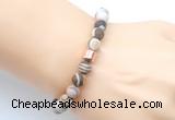 CGB9329 8mm, 10mm matte Australian zebra jasper & drum hematite power beads bracelets