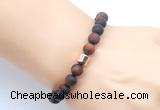 CGB9338 8mm, 10mm matte red tiger eye & drum hematite power beads bracelets