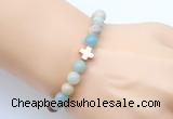 CGB9353 8mm, 10mm amazonite & cross hematite power beads bracelets